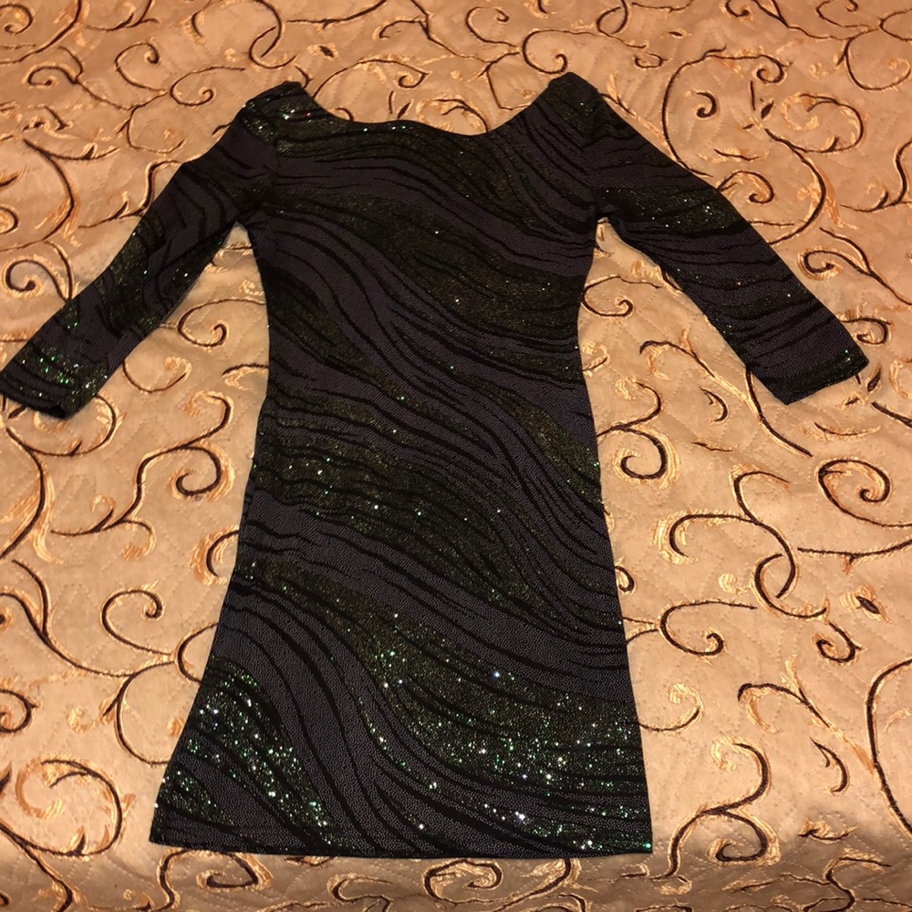 black glitter mini dress